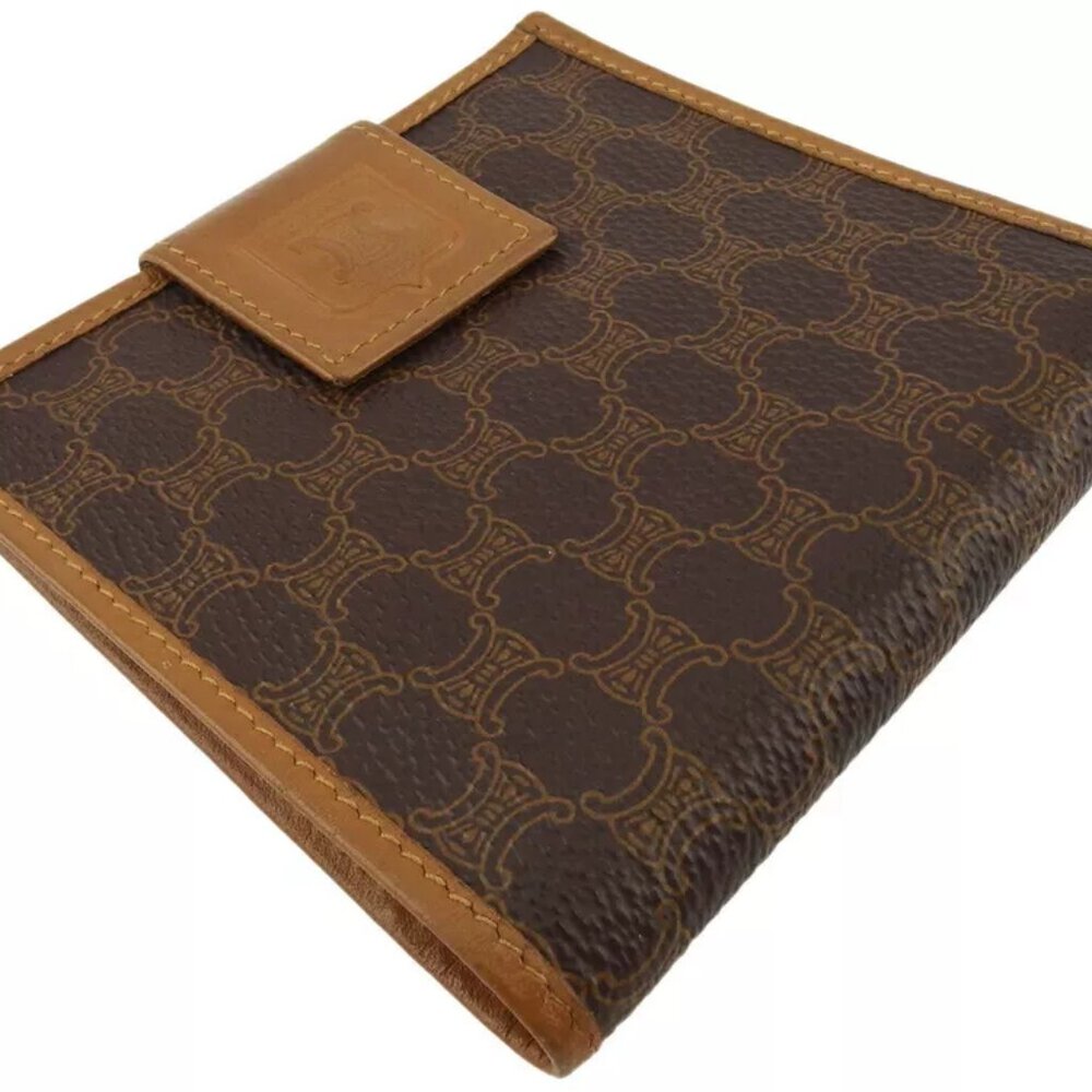 CELINE Two-folded wallet Macadam beige PVC x leather Authentic used - Picture 3 of 10